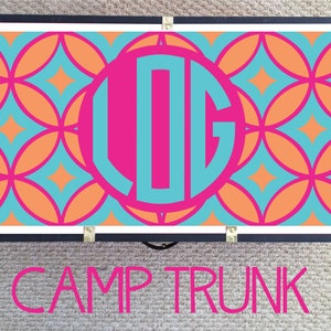 Custom Camp Trunk Sticker. Girl Footlocker. Summer Camp Trunk Decals. Camp Trunk Monogram. Name.