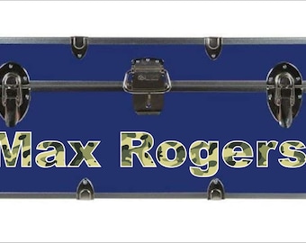 Personalized Boys Camo Name Sticker for Summer Camp Trunk, Laptop, Room