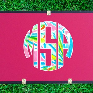 Custom Floral Monogram Decal for Summer Camp Trunk