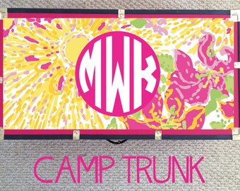 Custom Camp Trunk Top. Personalized Camp Sticker. Summer Camp. Footlocker.  Pulitzer. Decal.
