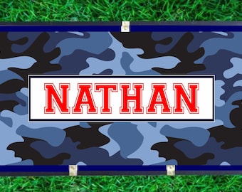 Boys Camp Trunk Decal.  Camo Camp gear.  Summer Camp Trunk Sticker. Camp Trunk Name. Camp Trunk Decals. Personalized Camp Trunk.