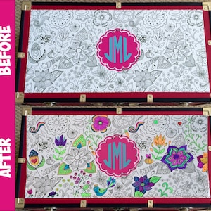 Camp Trunk Personalized Decal. Summer Camp Color Footlocker. Custom monogram.