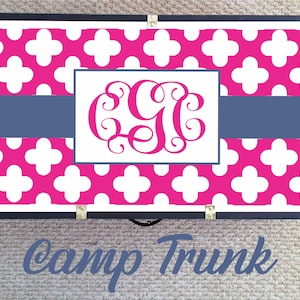 Cute Camp Trunk Design.  Footlocker Decal.  Personalized Trunk Decoration. Camp Sticker. Name.