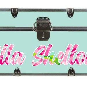 Camp Trunk Vinyl Girl Name.  Camp Trunk Sticker. Girl Name.  Personalized Decal for Camp.