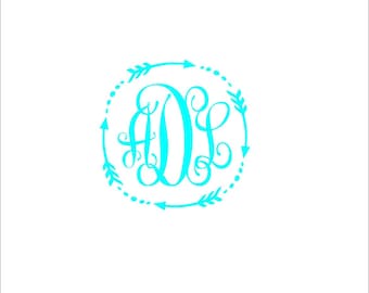 Custom Monogram Arrows Decal for Summer Camp Trunk, Laptop, Yeti, Car