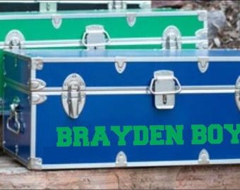 Custom Boys Name Decal. Sports.  Camp Trunk Sticker. Camp Trunk Name. Camp Trunk Decals. Camp Trunk Vinyl Decor. Personalized Camp Trunk.