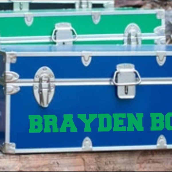 Custom Boys Name Decal. Sports.  Camp Trunk Sticker. Camp Trunk Name. Camp Trunk Decals. Camp Trunk Vinyl Decor. Personalized Camp Trunk.