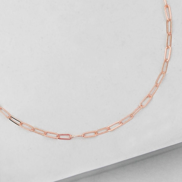 Mini Paperclip Necklace - Rose Gold | Rose Gold Chain | Mini link chain | Gold filled necklace | Paperclip chain | Paperclip bracelet