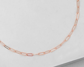 Mini Paperclip Halskette - Roségold | Rose Gold Kette | Mini-Gliederkette | Gold filled Halskette | Büroklammer Kette | Paperclip Armband