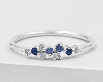 CZ 10mm Set of 12 Pendants and Links Stainless Steel and Cubic Zirconia Sapphire Blue and Aquamarine