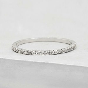 Ultra Thin FULL Eternity Band Silver FULL Band Stacking Ring, Eternity Ring, Promise ring, Wedding Ring, Engagement Ring R1040G image 1