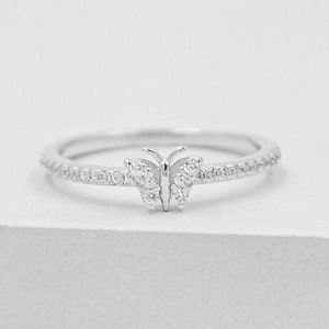 Butterfly Ring - Silver | Silver Butterfly Ring | Silver Love Ring | Butterfly Promise Ring | Butterfly Charm Ring | Tiny Butterfly Ring