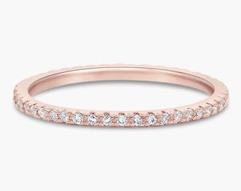 Ultra Thin Full Eternity Band - Rose Gold - Sizes 3-10