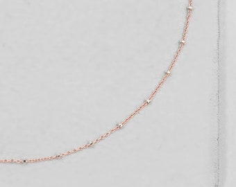 Diamond Cut Beaded Chain - Rose Gold Filled Necklace | Beaded Necklace | Satellite Chain | Layering Necklace | Beaded Choker