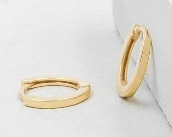 Plain Huggies - Gold | Simple Huggies | Gold Huggies | Small Hoops | Cartilage Hoops | Helix Hoops | Cartilage Earrings