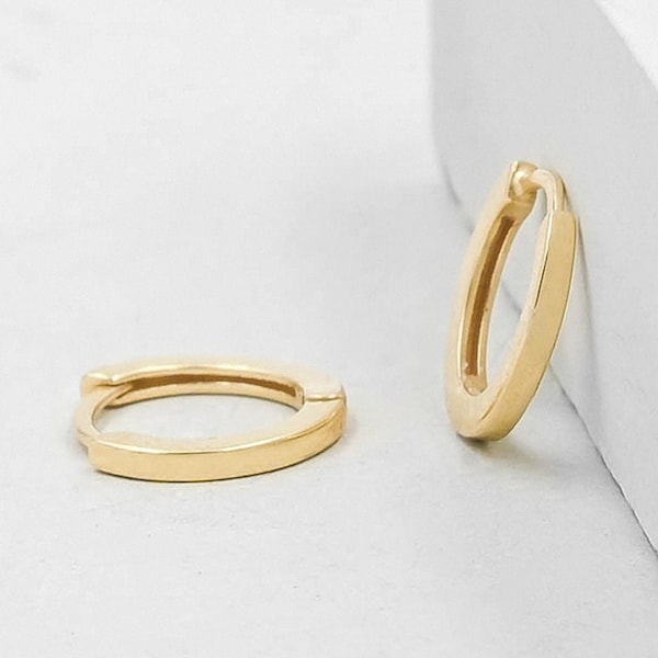 Plain Huggies - Gold | Simple Huggies | Gold Huggies | Small Hoops | Cartilage Hoops | Helix Hoops | Cartilage Earrings