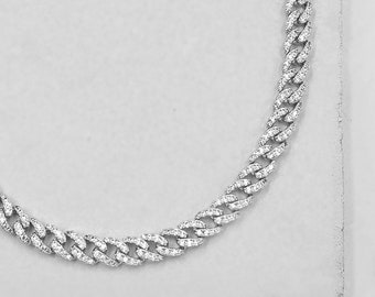 Sparkle Cuban Link Necklace - Silver | Sparkle Necklace | Cuban Link Necklace | Curb Necklace | Gift for Her | Statement Jewelry