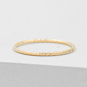 1mm Sparkle Stacker - Gold Filled | Thin Gold Band | Gold Filled Stacking Ring | Minimal Gold Band | Midi Ring | Pinky Ring