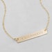 Engraved horizontal bar necklace Clearance