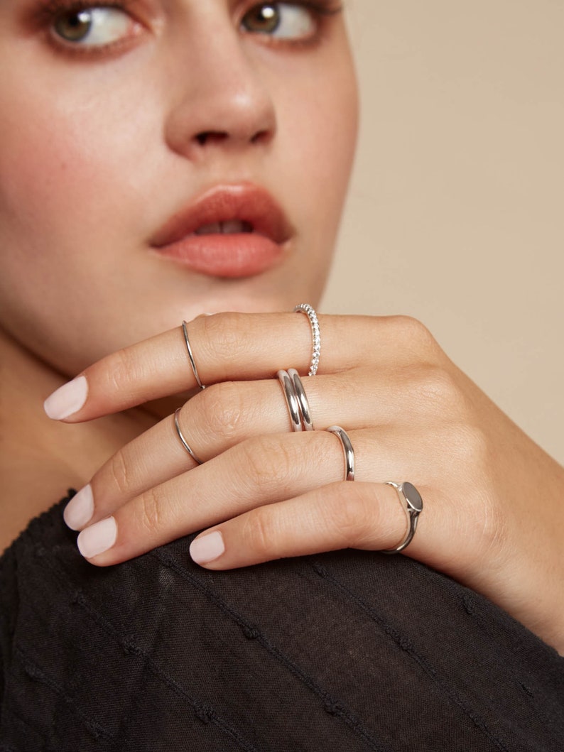 Sterling Silver Stacking Ring Silver Thick Silver Gold Ring Silver Ring Thick Silver Band Thick 2mm Round Stacker