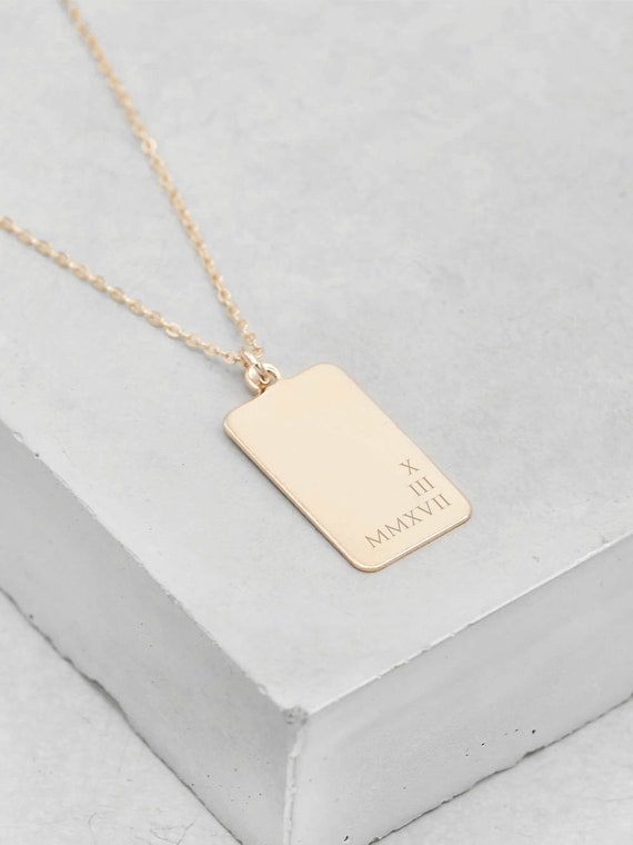 Personalized Tag Necklace Gold Filled Custom Tag Necklace