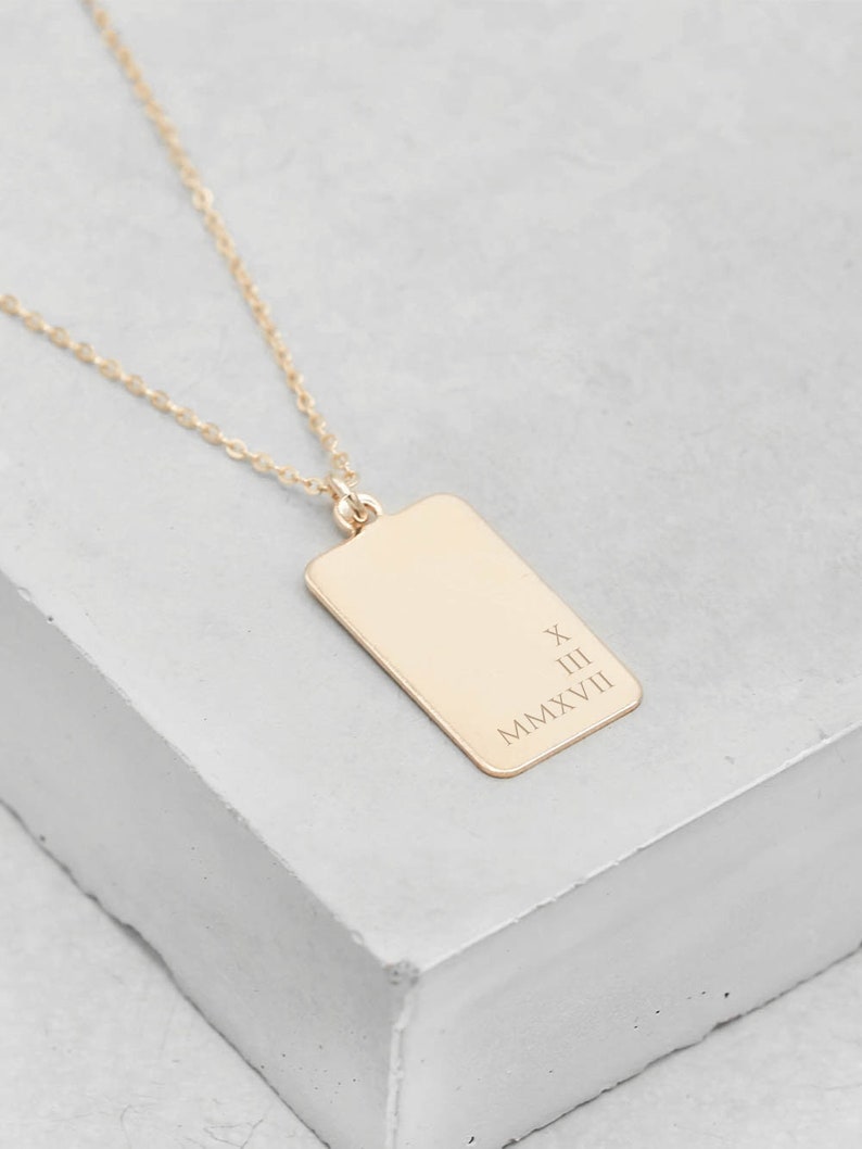 Personalized Tag Necklace Gold Filled Custom Tag Necklace - Etsy