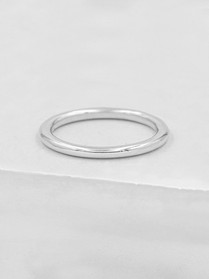 Sterling Silver Stacking Ring Silver Thick Silver Gold Ring Silver Ring Thick Silver Band Thick 2mm Round Stacker