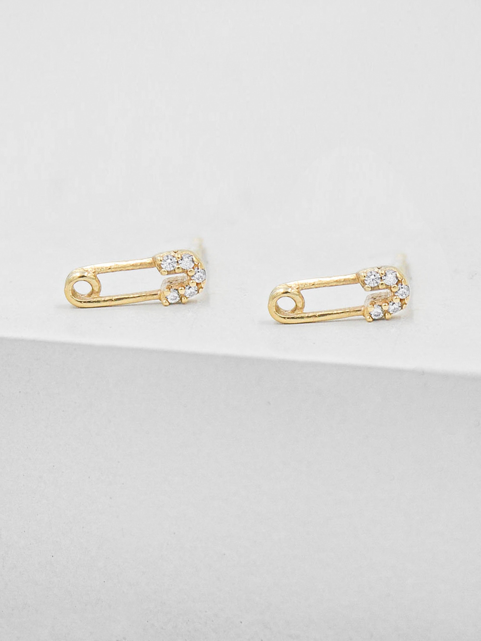 Buy Safety Pin Hoop Earrings 14K Gold Plated Lock Pin Hoop Personalized  Jewelry Gift for Women at Amazon.in