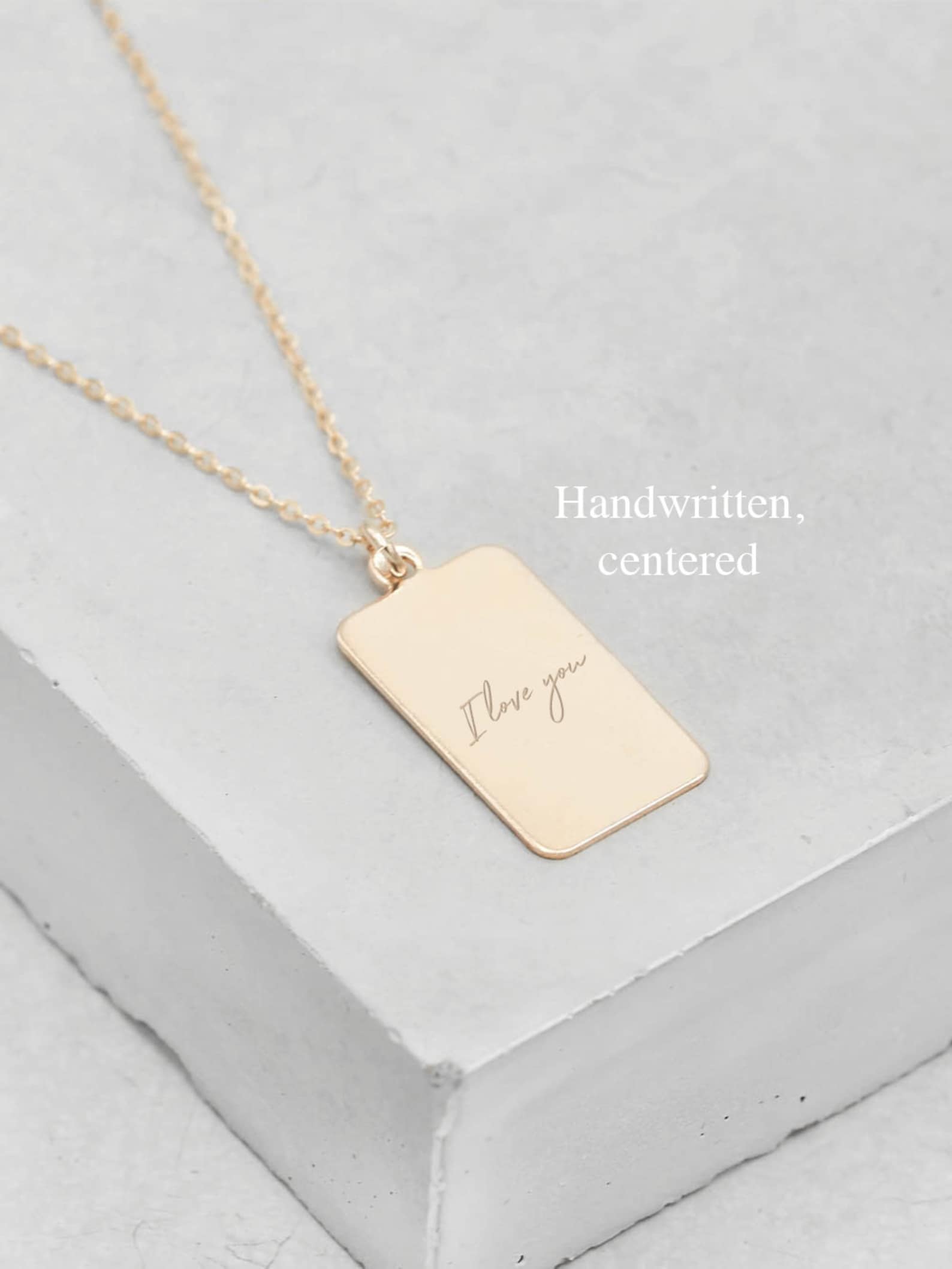 Personalized Tag Necklace Gold Filled Custom Tag Necklace Etsy