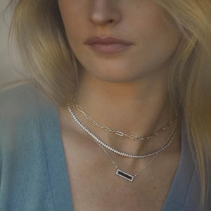 Mixed Shape Sparkle Tennis Necklace