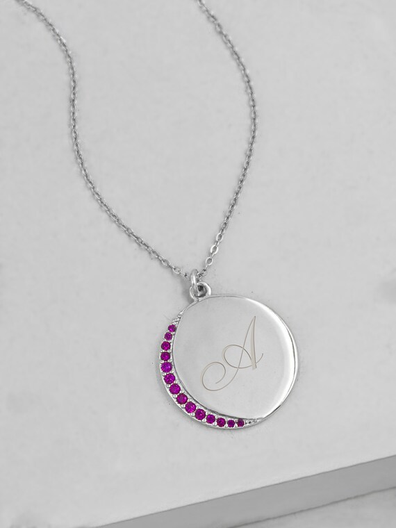 Customizable Crescent Moon Necklace 