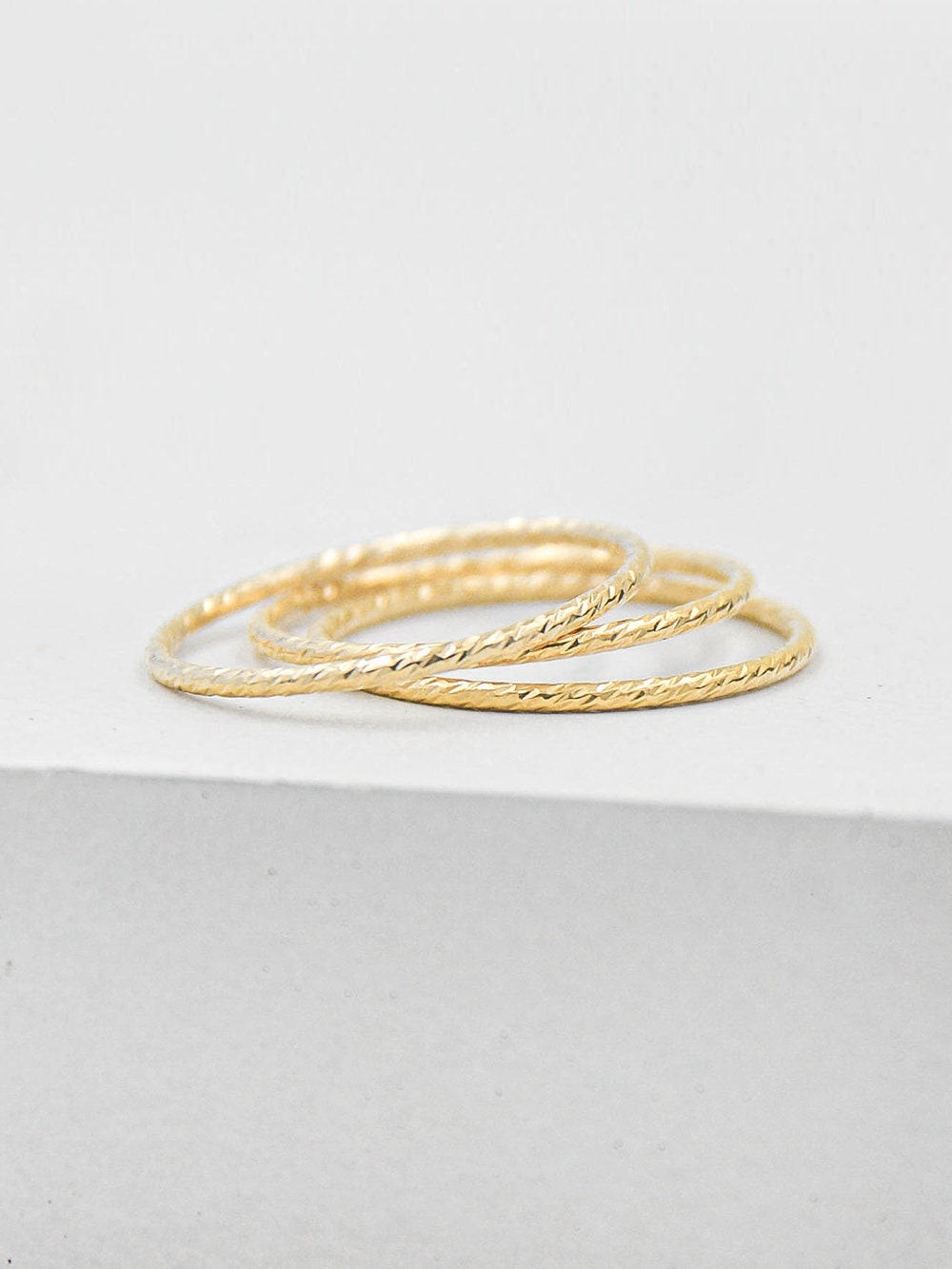 1mm Sparkle Stacker - Gold Filled | Thin Gold Band | Gold Filled ...