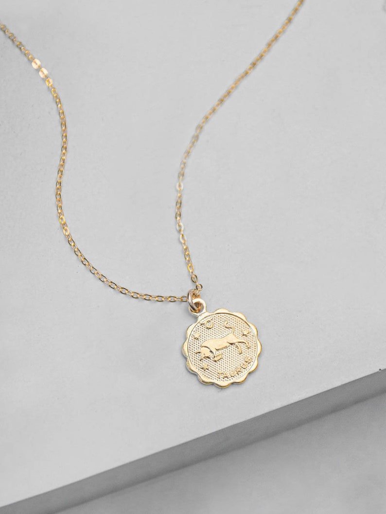 Zodiac Necklace Gold Gold Zodiac Necklace Horoscope Etsy