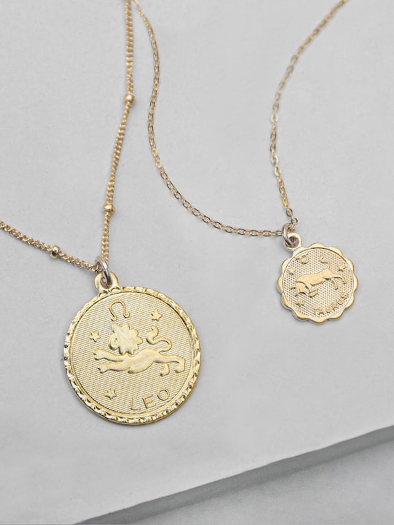 Gold Zodiac Necklace Horoscope 