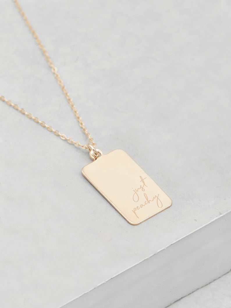 Personalized Tag Necklace Gold Filled Custom Tag Necklace Etsy