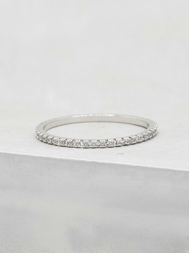 Ultra Thin FULL Eternity Band Silver FULL Band Stacking Etsy