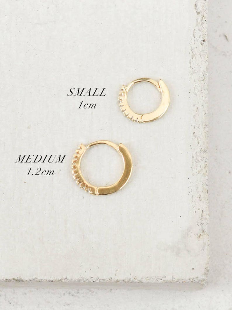 Plain No Stones Thin Mini Ear Huggie Hoop Earrings Different sizes available E3003S| E3004S SILVER- Plain cartilage hoops