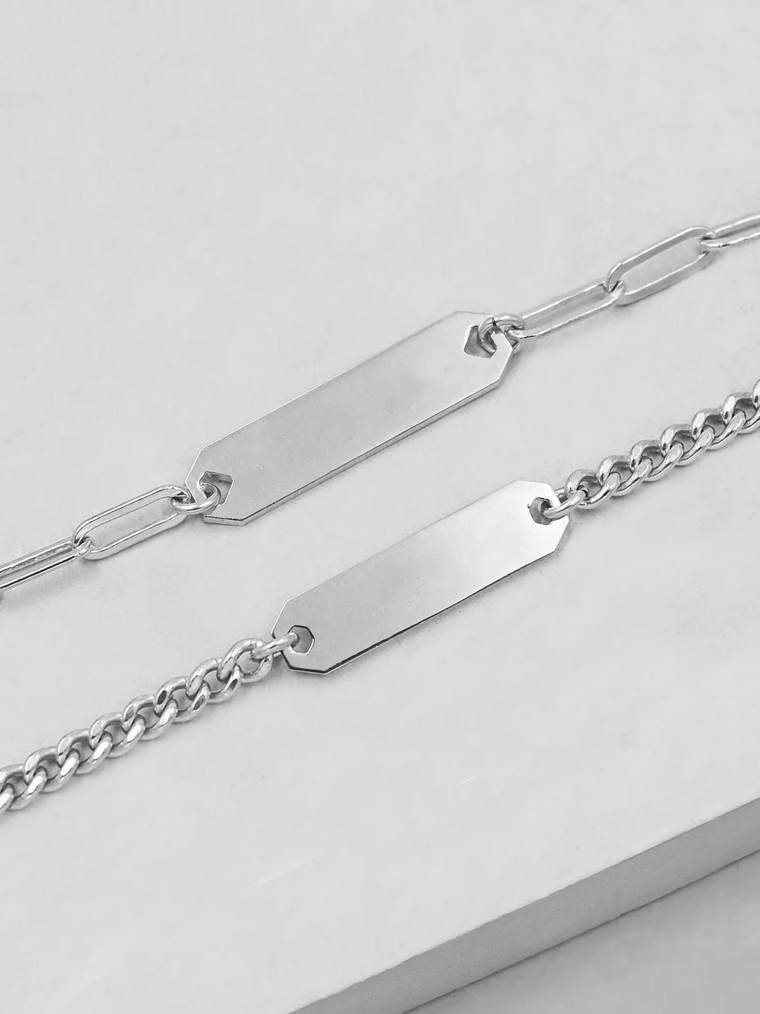 Custom ID Bracelet sterling Silver Customizable ID Bracelet