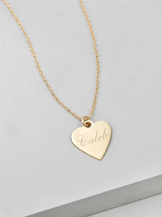 Engraved Heart Pendant Necklace - The M Jewelers