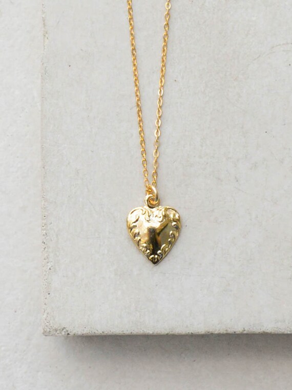 Gold Heart Necklace Pendant Simple 50