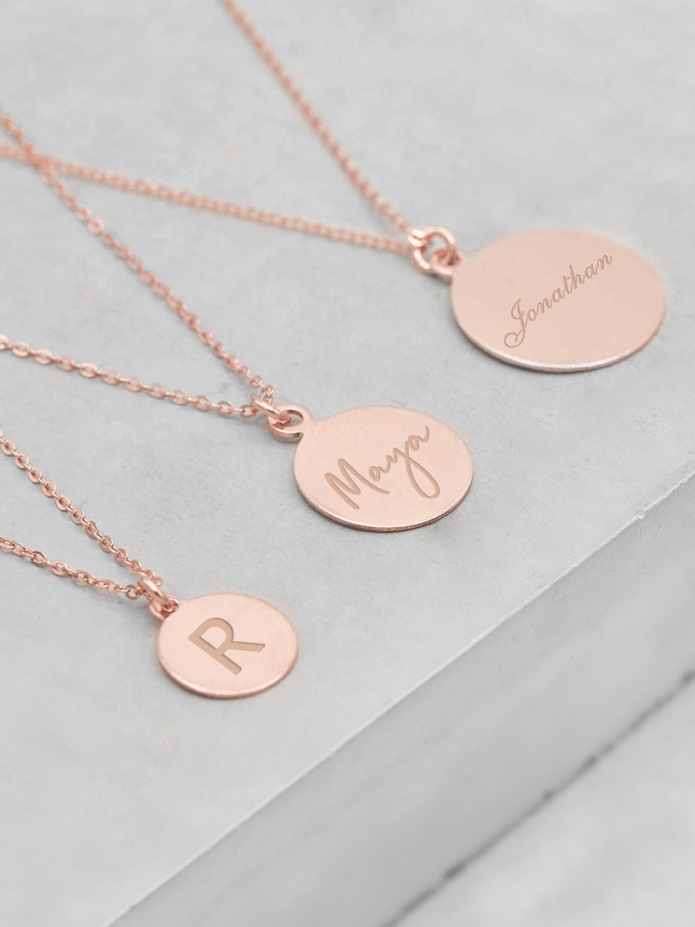 Coin Necklace ROSE GOLD Customizable 