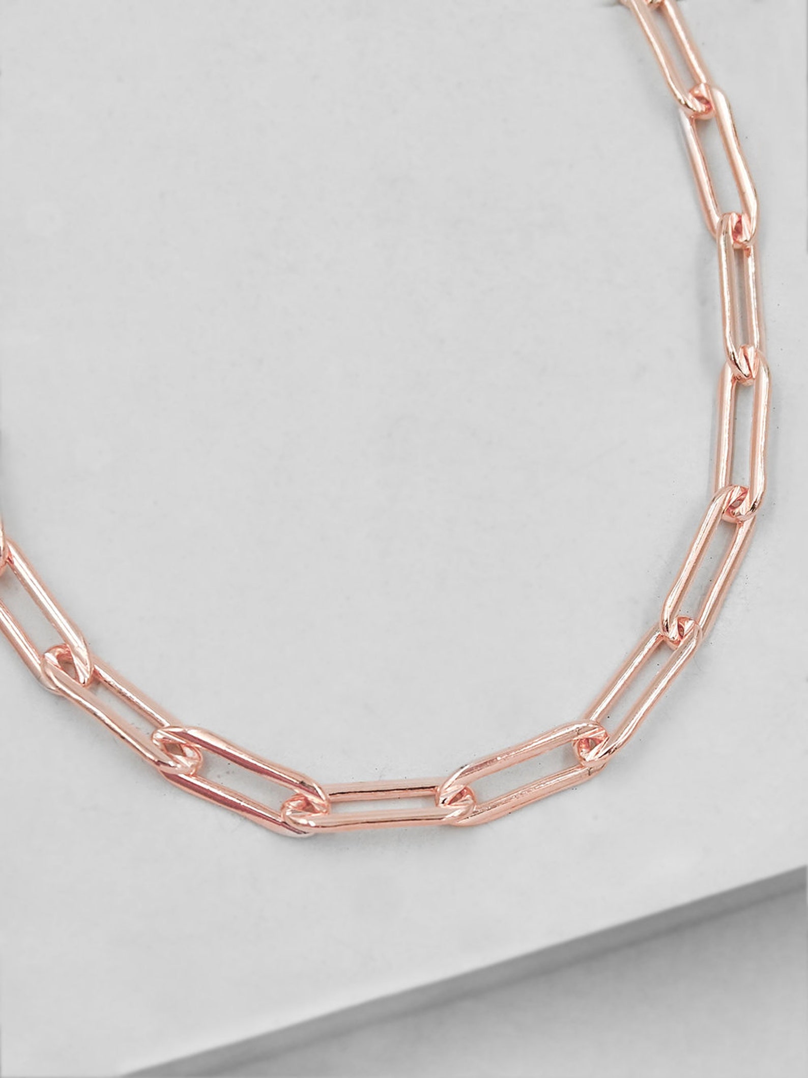 Large Paperclip Necklace Rose Gold Rose Gold Chain Large Etsy