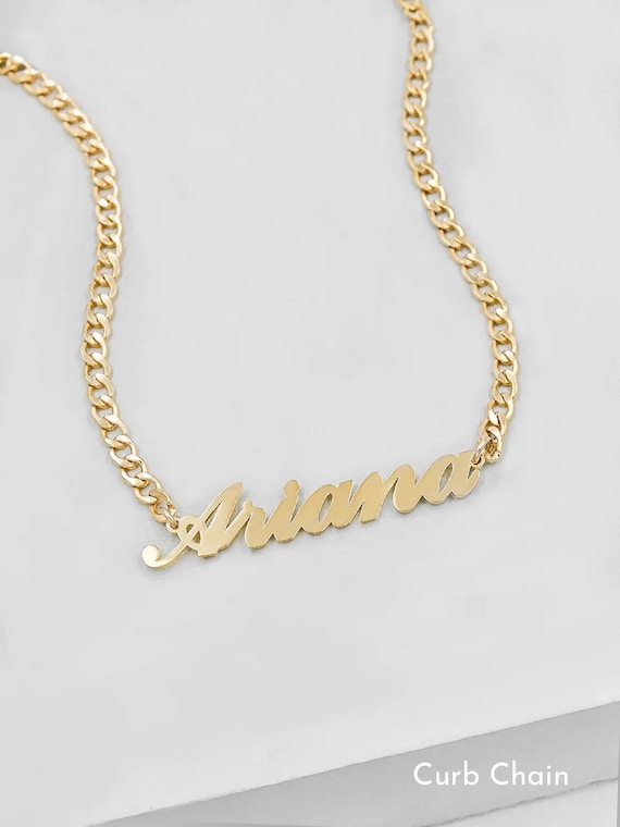 Script Nameplate Sterling Silver Necklaces Nameplate Cursive