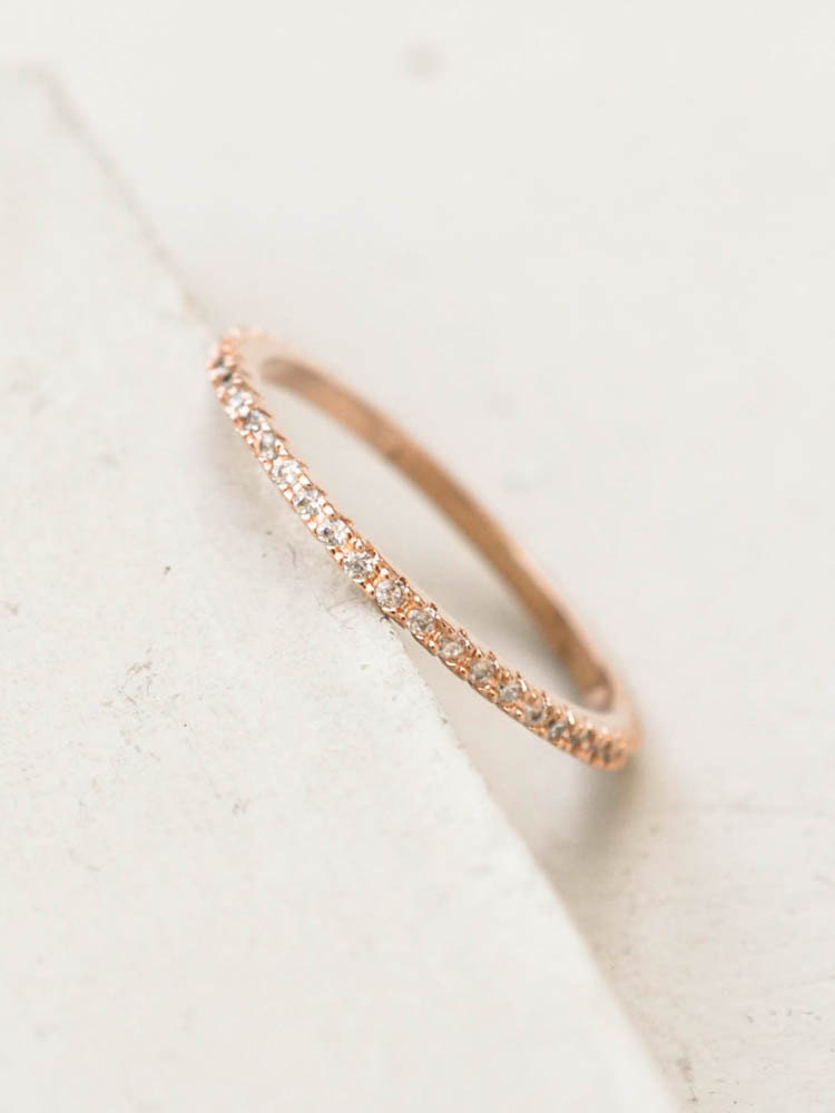 Ultra Thin FULL Eternity Band Ring Rose Gold FULL Band Etsy
