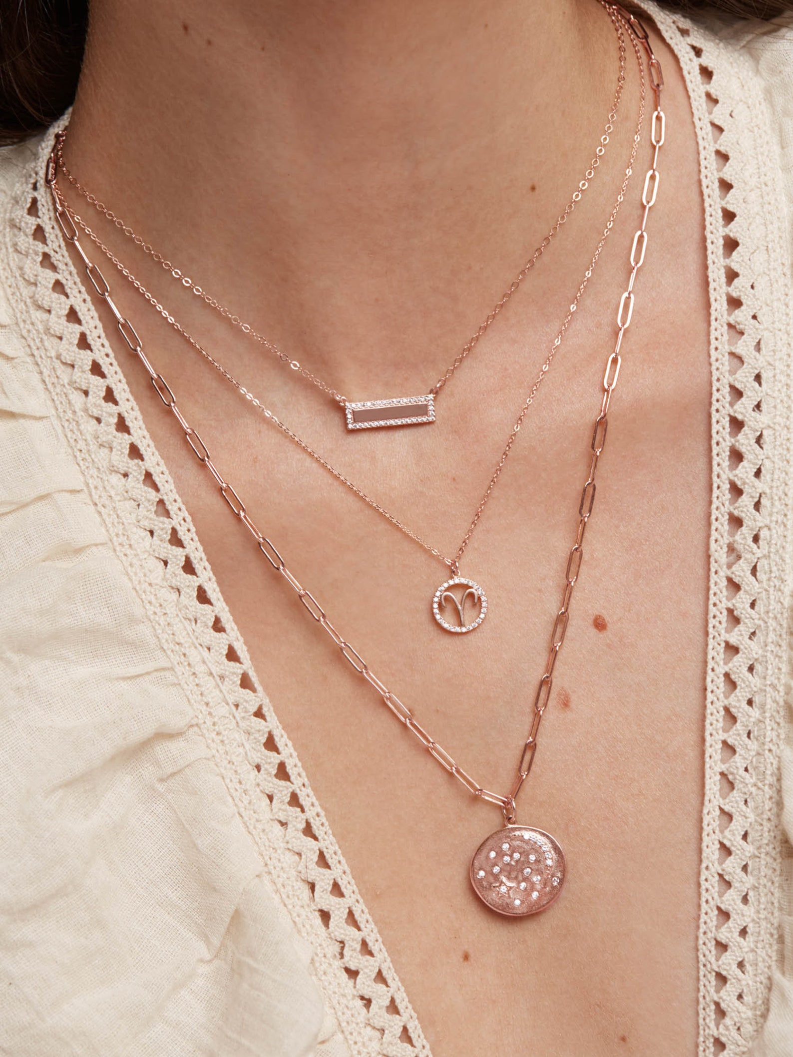 Sparkle Zodiac Necklace Rose Gold Zodiac Necklace Etsy