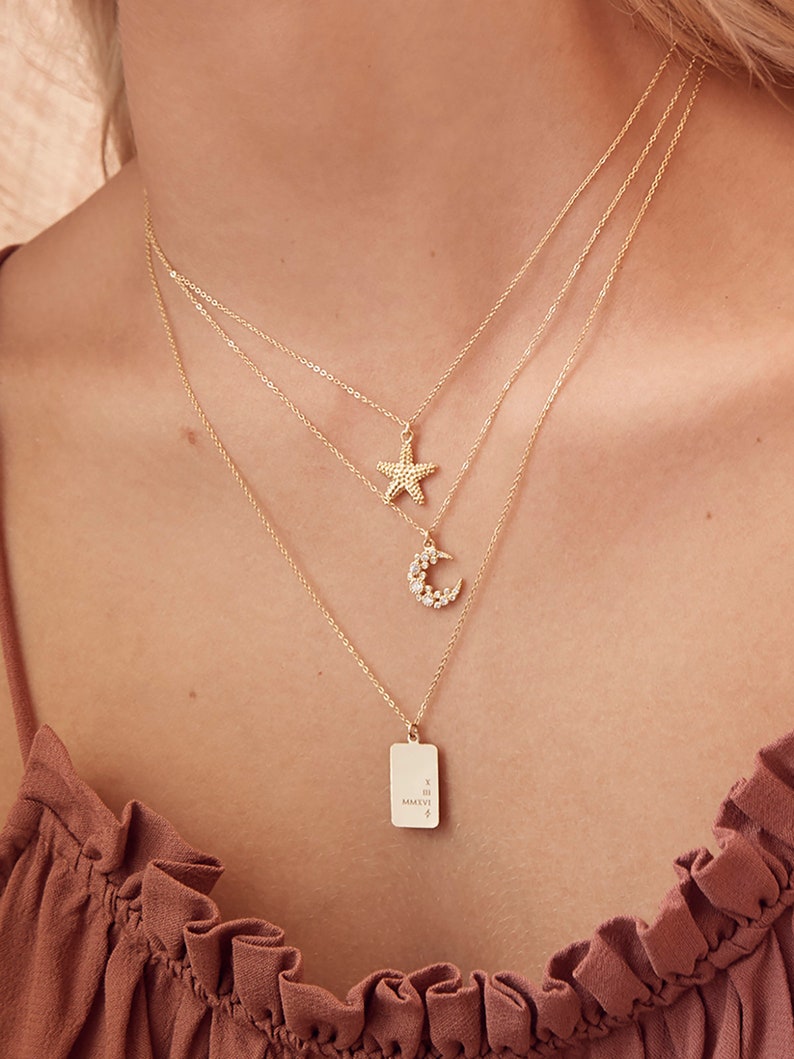 Personalized Tag Necklace Gold Filled Custom Tag Necklace Etsy