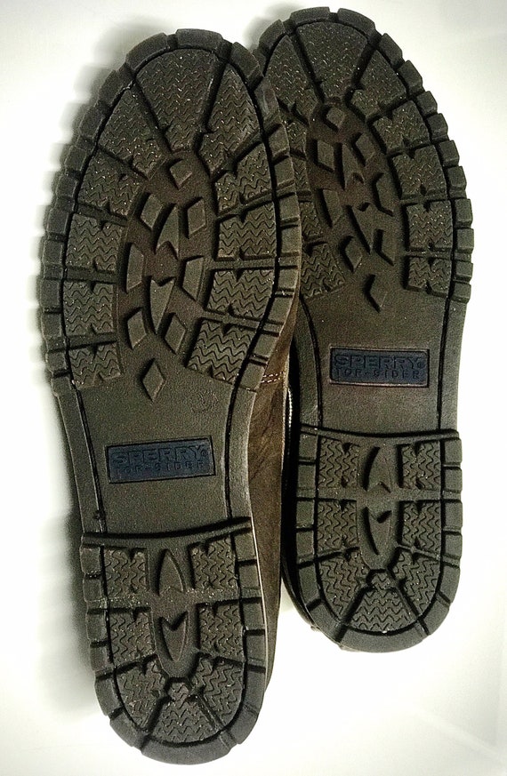 Hombre 12 M SPERRY TOPSIDER Marr n Oscuro Cuero y Lona Tela de