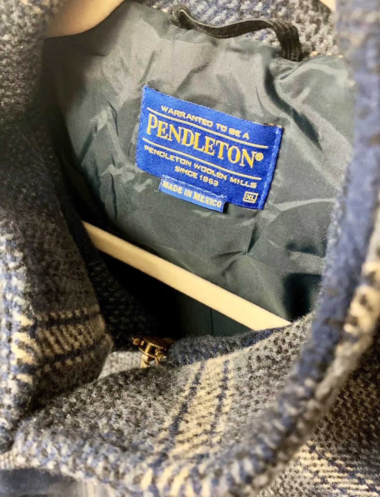 Vintage Full Zip Button Pocketed Men's XL Blue Shadow Plaid