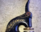 Vintage Late 19th Century Antique Black Cast Iron Societe St Sophie D. A. Branche Republic Marquette County Michigan NOTARY SEAL PRESS
