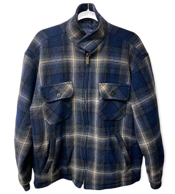 Mens plaid zip store up jacket